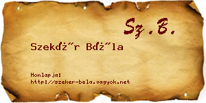 Szekér Béla névjegykártya