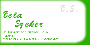 bela szeker business card