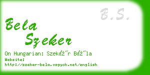 bela szeker business card